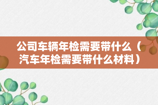 公司车辆年检需要带什么（汽车年检需要带什么材料）