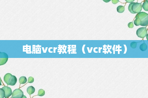 电脑vcr教程（vcr软件）