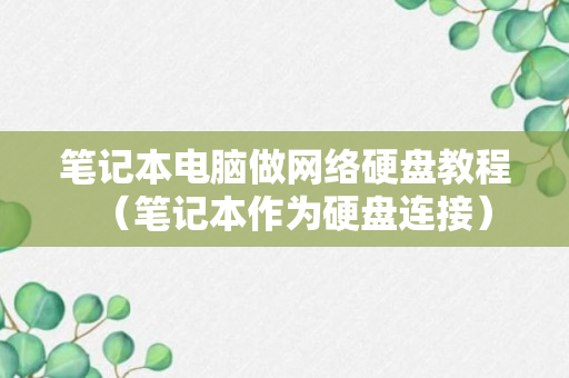 笔记本电脑做网络硬盘教程（笔记本作为硬盘连接）