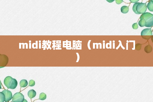 midi教程电脑（midi入门）