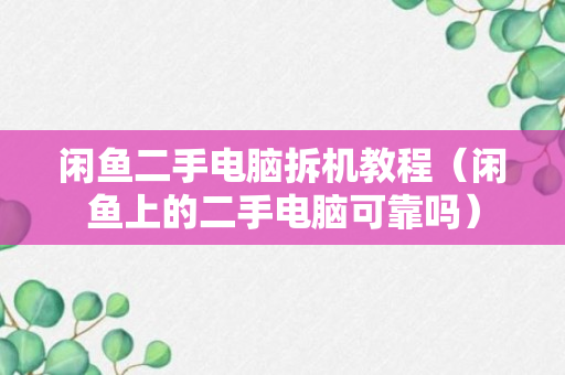 闲鱼二手电脑拆机教程（闲鱼上的二手电脑可靠吗）