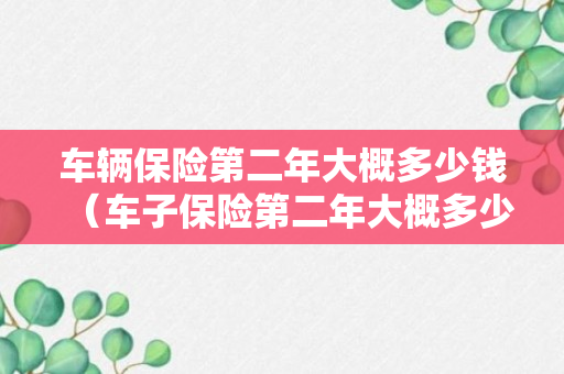 车辆保险第二年大概多少钱（车子保险第二年大概多少钱）