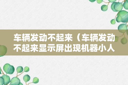 车辆发动不起来（车辆发动不起来显示屏出现机器小人标志）