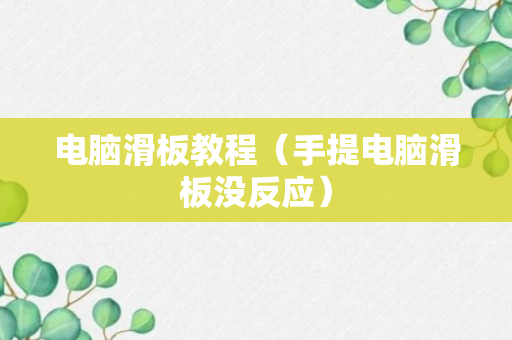 电脑滑板教程（手提电脑滑板没反应）