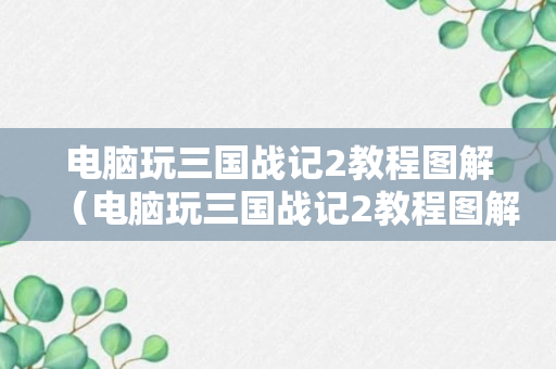 电脑玩三国战记2教程图解（电脑玩三国战记2教程图解怎么下载）