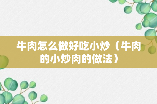 牛肉怎么做好吃小炒（牛肉的小炒肉的做法）