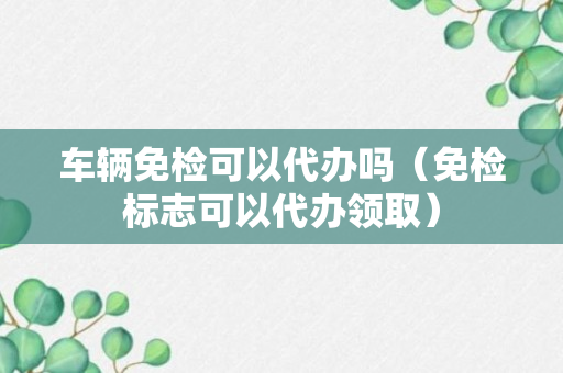 车辆免检可以代办吗（免检标志可以代办领取）