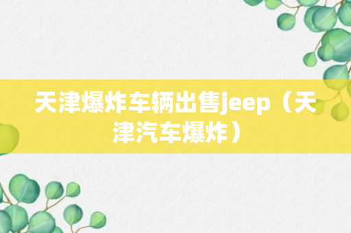 天津爆炸车辆出售jeep（天津汽车爆炸）