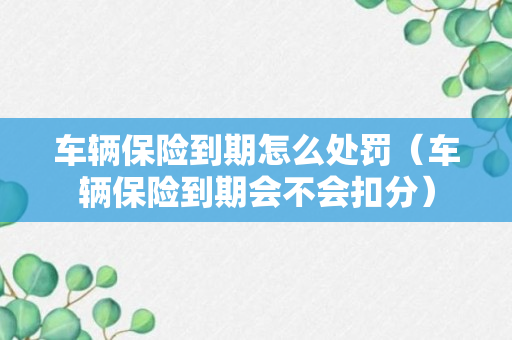 车辆保险到期怎么处罚（车辆保险到期会不会扣分）