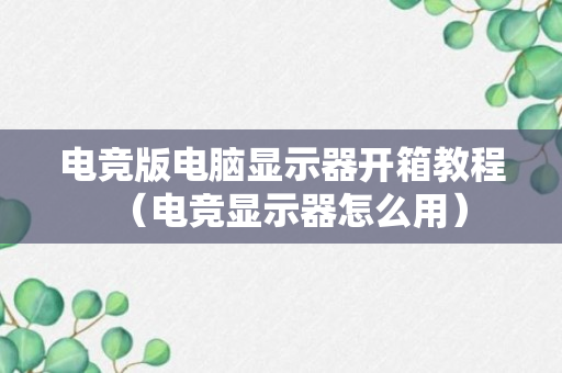 电竞版电脑显示器开箱教程（电竞显示器怎么用）