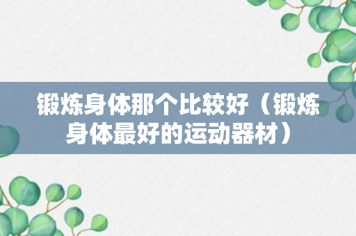 锻炼身体那个比较好（锻炼身体最好的运动器材）