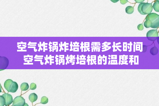 空气炸锅炸培根需多长时间 空气炸锅烤培根的温度和时间