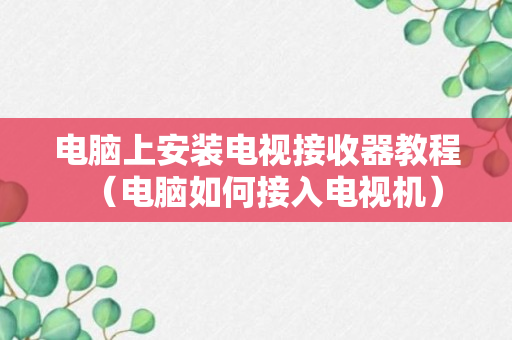 电脑上安装电视接收器教程（电脑如何接入电视机）